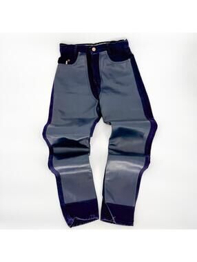 Jou Jou Faux Leather  Denim Vintage Pants Chaps Women’s Size 7/8